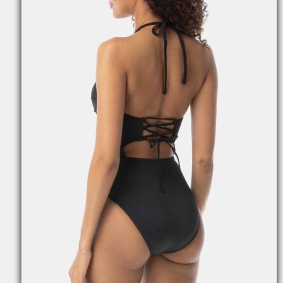 NWT Sundazed Swimsuit‎ 34C Black Willa Twist One Piece Bra Sized Underwire - Picture 5 of 6